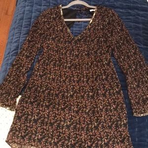 Dark floral flair dress